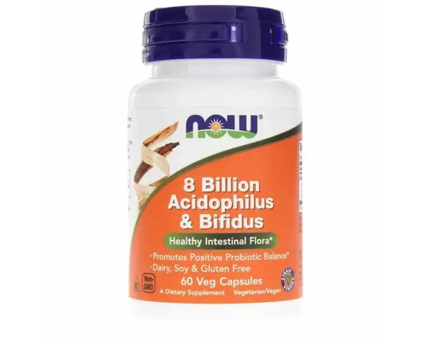 Now 8 Billion Acidophilus Bifidus 60 vcaps