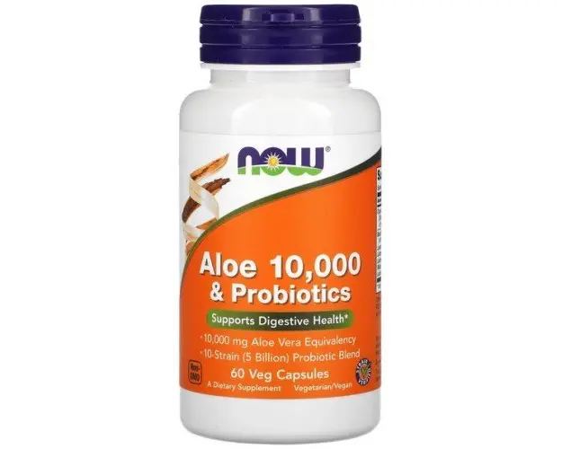 Now Aloe 10,000 Probiotics 60 vcaps