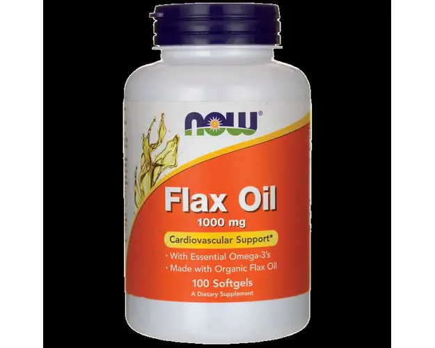 Now Flax Oil Organic 1000 mg 100 softgels