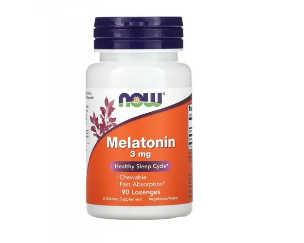 Now Melatonin Chewable 3 mg 90 lozenges