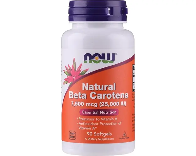 Now Natural Beta Carotene 25 000 IU 90 softgels