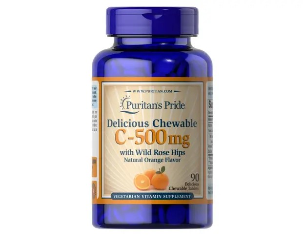 Puritan s Pride C-500 mg with Wild Rose Hips 90 Chewable