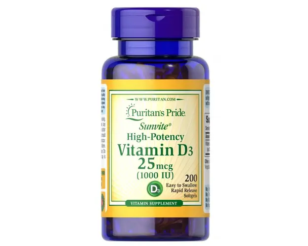 Puritan s Pride Vitamin D3 1000 IU (25 mcg) 200 softgels