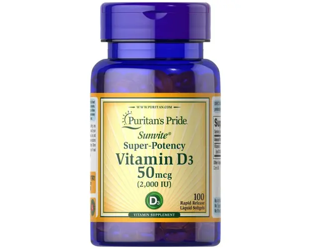 Puritan s Pride Vitamin D3 2000 IU (50 mcg) 100 softgels