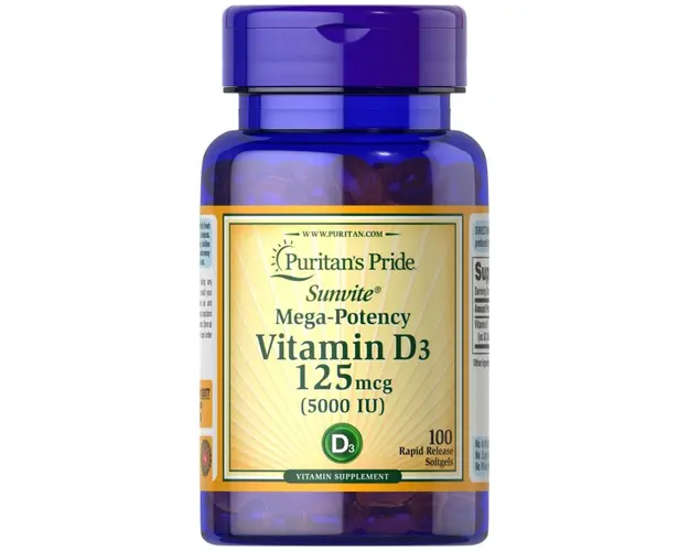 Puritan s Pride Vitamin D3 5000 IU (125 mcg) 100 softgels