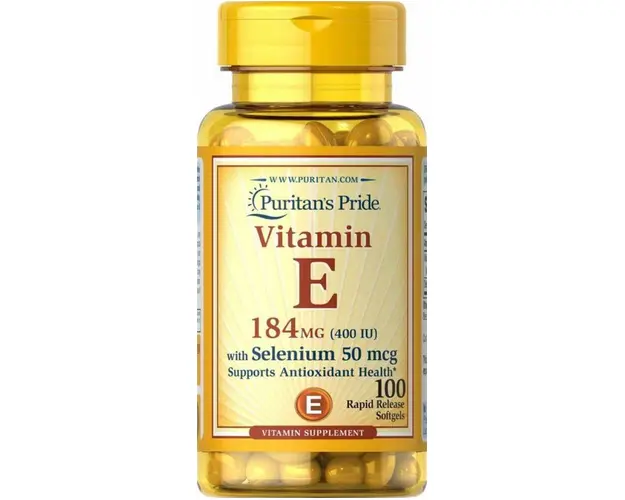 Puritan s Pride Vitamin E 184 mg (400 IU) with Selenium 50 mcg 100 softgels