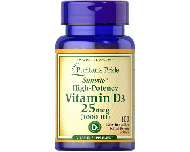 Puritan s Pride Vitamin D3 1000 IU (25 mcg) 100 softgels