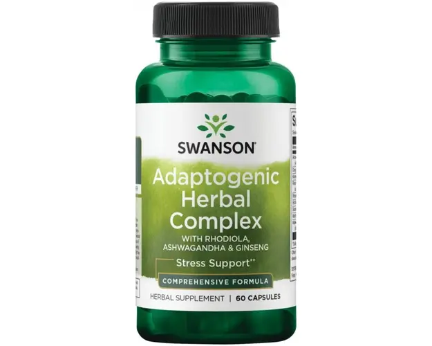 Swanson Adaptogenic Herbal Complex with Rhodiola Ashwagandha Ginseng 60 caps