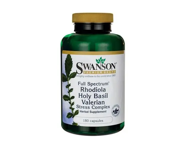 Swanson Full Spectrum Rhodiola Holy Basil Valerian - Stress Complex 180 caps