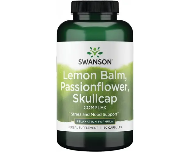 Swanson Lemon Balm, Passionflower, Skullcap Complex 180 caps