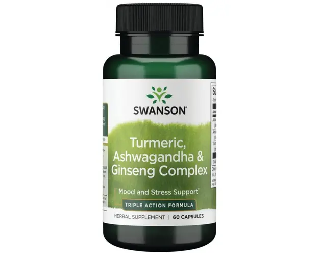 Swanson Turmeric, Ashwagandha Ginseng Complex 60 caps