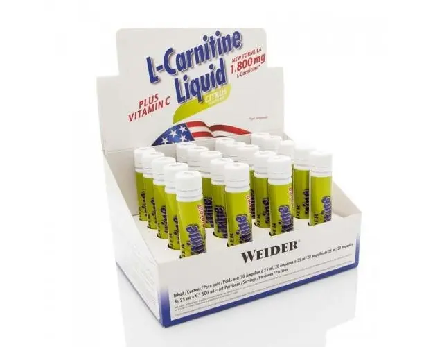 Weider L-Carnitine Liquid 20 x 25 ml