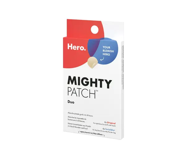 Plasturi hidrocoloidali pentru acnee Mighty Patch Duo, 12 bucati, Hero