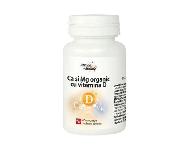 DACIA PLANT Calciu si magneziu + Vitamina D, 60 comprimate