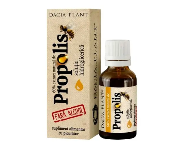 Extract natural de propolis fara alcool, 20 ml, Dacia Plant