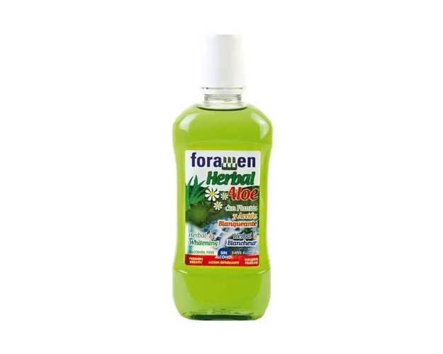 Apa de gura fara alcool Herbal Aloe, 500ml, Foramen 