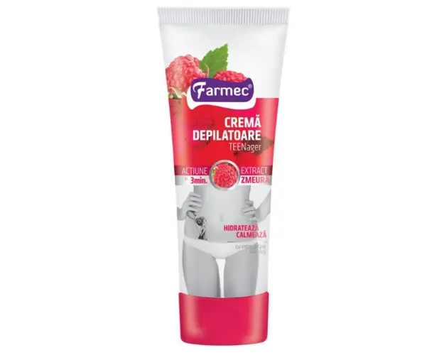Farmec, Crema depilatoare adolescenti, cu extract de zmeur, 150 ml