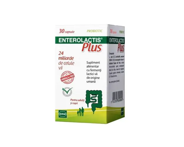 Enterolactis Plus 24 miliarde, 30 capsule