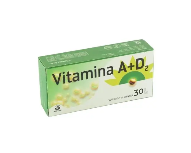 Biofarm Vitamina A+D2, 30 capsule