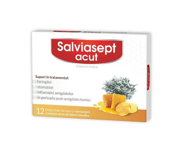 Salviasept Acut, 12 comprimate de supt