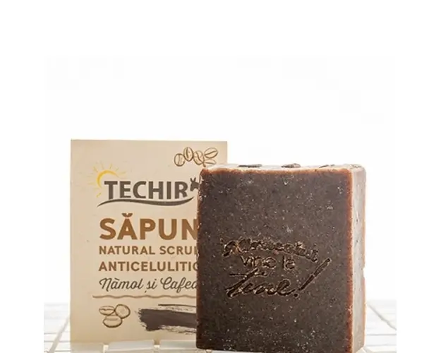 Techir Sapun natural scrub anticelulitic namol si cafea,120 g