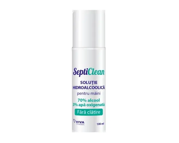 SeptiClean Solutie hidroalcoolica cu apa oxigenata pentru maini, 100 ml