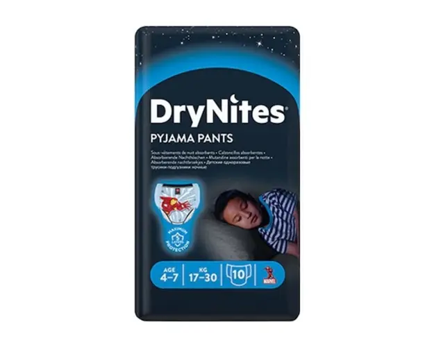 Huggies DryNites Conv 4-7 ani Baieti,17-30kg, 10bucati