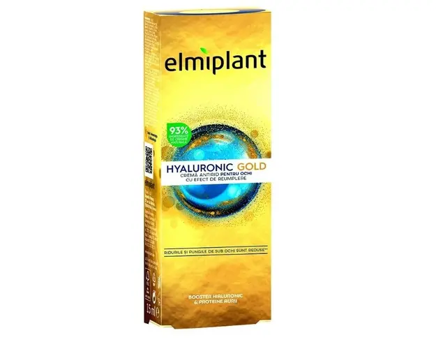 Elmiplant Hyaluronic Gold Crema antirid pentru ochi cu efect de umplere, 15 ml
