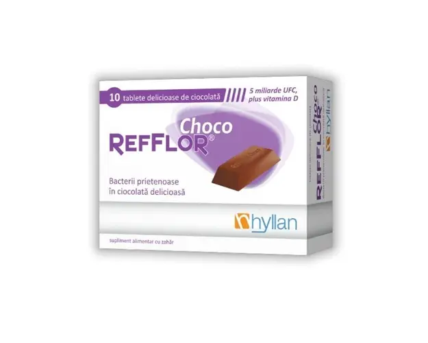 Refflor Choco, 10 tablete, sanatatea florei intestinale