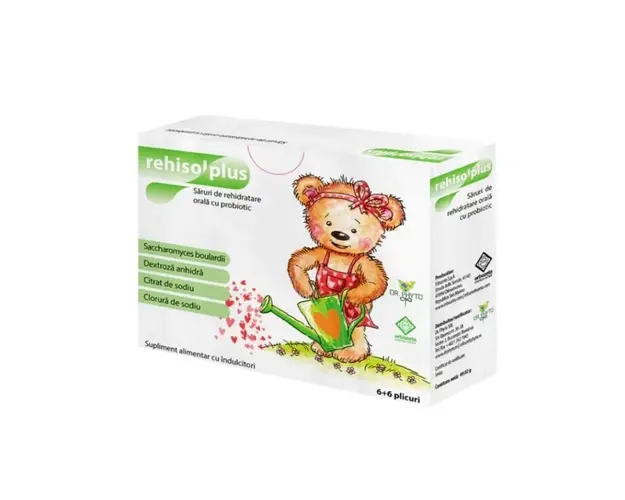 Rehisol plus, saruri de rehidratare, 6+6 plicuri