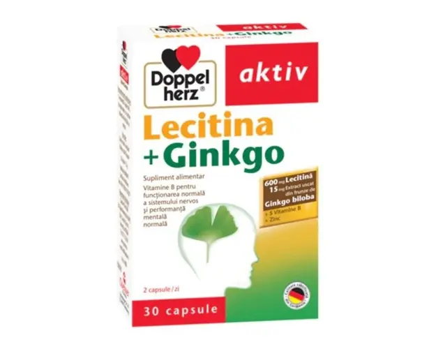 Doppelherz Aktiv Lecitina + Gingko, 30 capsule