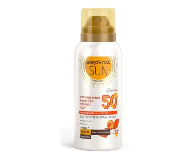 46500 Gerovital Sun Lotiune spray copii SPF50, 100ml