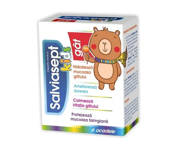 Salviasept kids, durere gat, 6 acadele