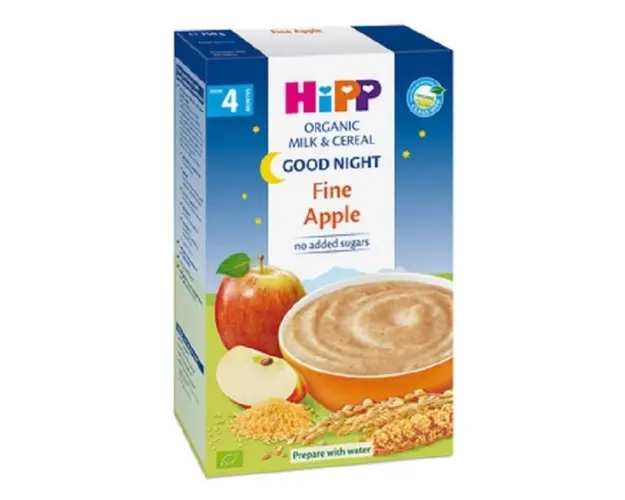 Hipp Lapte si Cereale cu mar - Noapte Buna, +4 luni, 250g