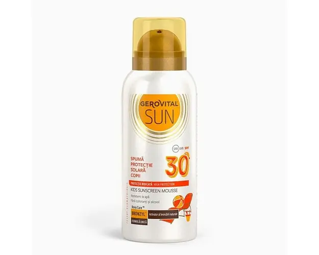 Gerovital Sun Spuma protectie solara copii SPF30, 100ml