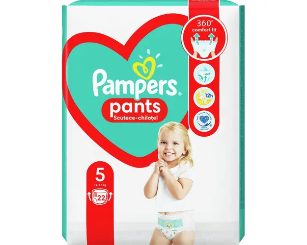 Pampers Pants Active Baby Marimea 5, 12-17kg, 22 bucati