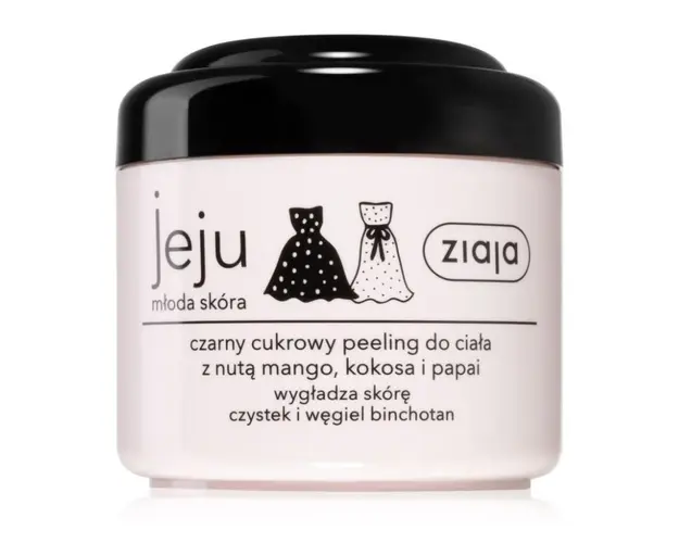 Ziaja Jeju Pink, Scrub cu zahar si carbune pentru corp, 200 ml