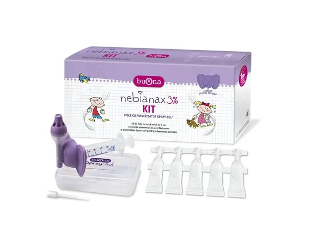 Nebianax 3% Kit fiole si pulverizator, 20 fiole*5ml