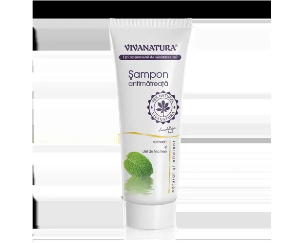 Sampon antimatreata rozmarin si ulei de tea-tree, 250 ml, Vivanatura