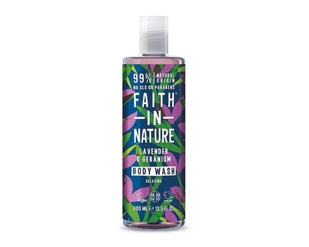 Faith in Nature Gel de dus natural, relaxant cu lavanda si muscata, 400 ml