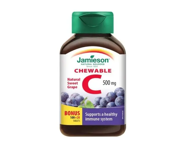 Jamieson Vitamina C 500 mg aroma struguri, 120 tablete