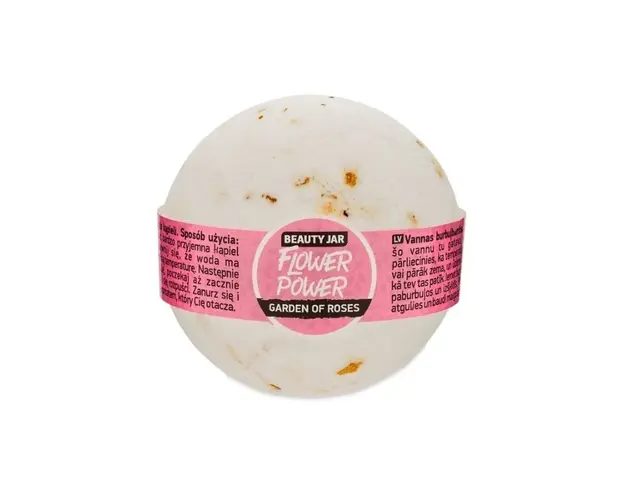 Beauty Jar Bila de baie efervescenta cu trandafir, Flower Power, 150g
