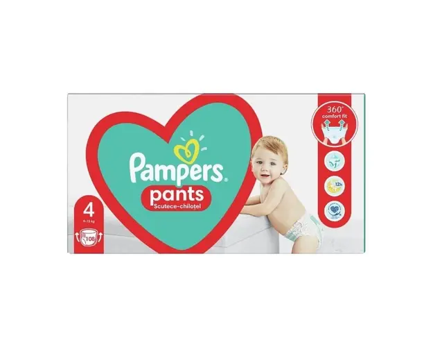 Pampers Pants Scutece chilotel Marimea 4 Maxi, 9-15 kg, 108 bucati