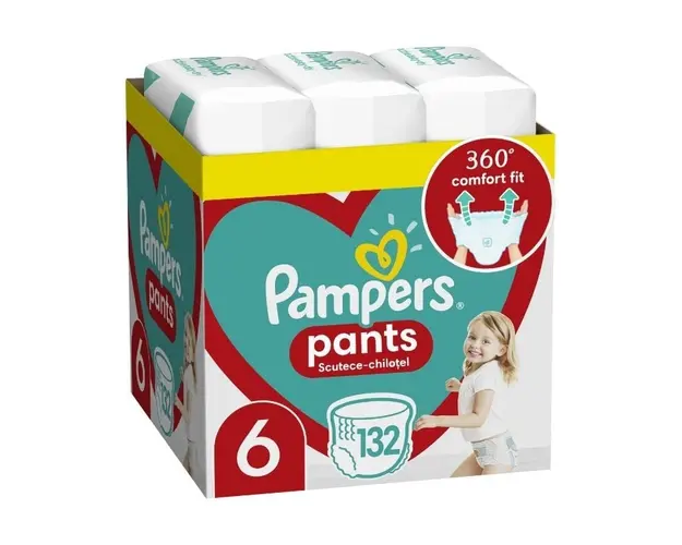 Pampers Pants Scutece chilotel Marimea 6 Extra Large, 15kg+, 132 bucati