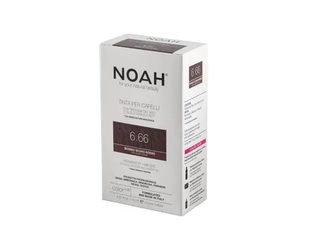 Noah Vopsea de par naturala fara amoniac, Blond roscat inchis (6.66), 140ml 