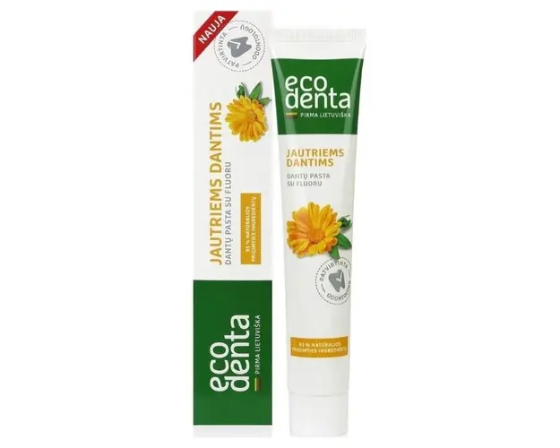Ecodenta Pasta de dinti naturala cu extract de galbenele pentru dinti sensibili, 75ml