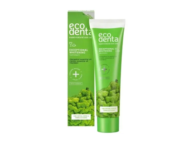 Ecodenta Pasta de dinti pentru albire cu bergamot, uleiuri de lamaie si Kalident, 100ml