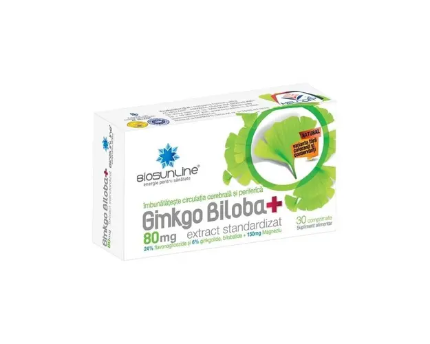 BioSunLine Ginkgo Biloba 80 mg, 30 comprimate 