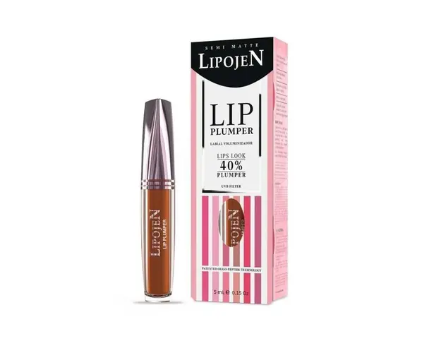 Lipojen Ruj lichid volumizant Nude Peach semi-mat cu colagen nr. 2, 5 ml