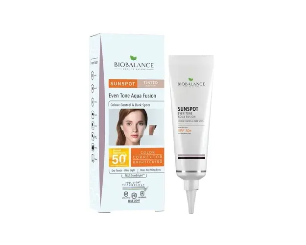 Bio Balance Crema solara impotriva petelor pigmentare, Aqua Fusion, Medium, SPF 50+, 40ml